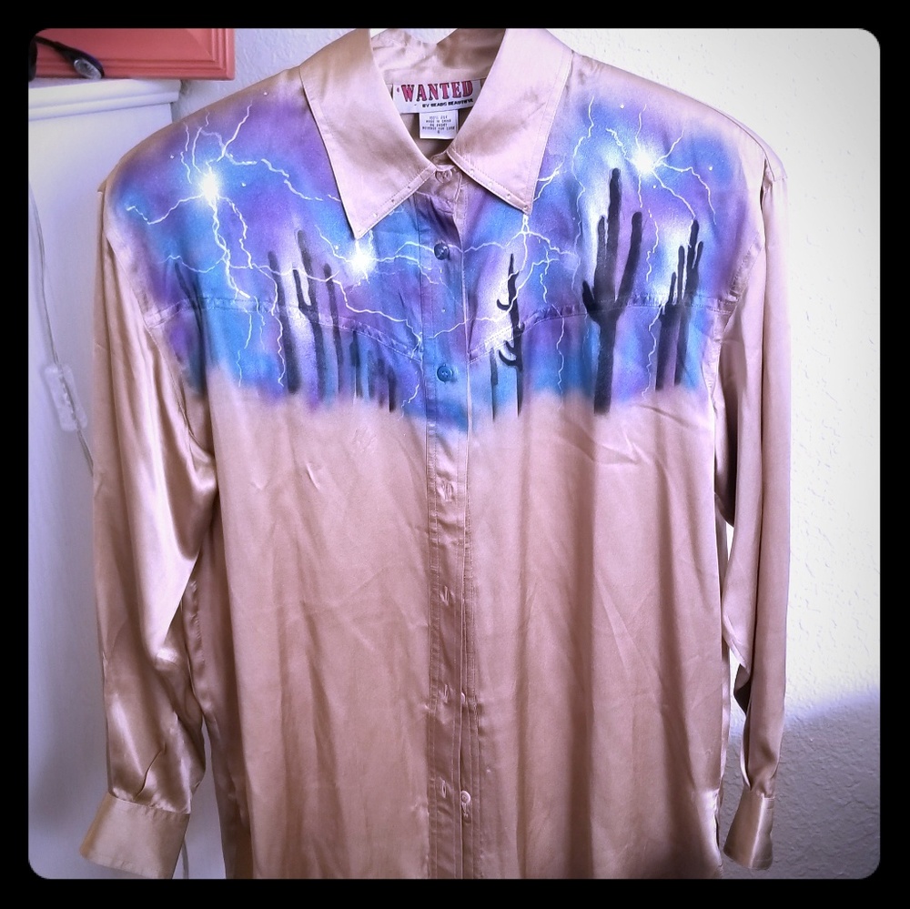 Vintage WANTED Women's 100% Silk Shirt